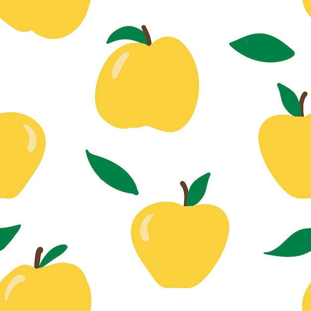 Modèle sans couture de pomme jaune Illustration vectorielle