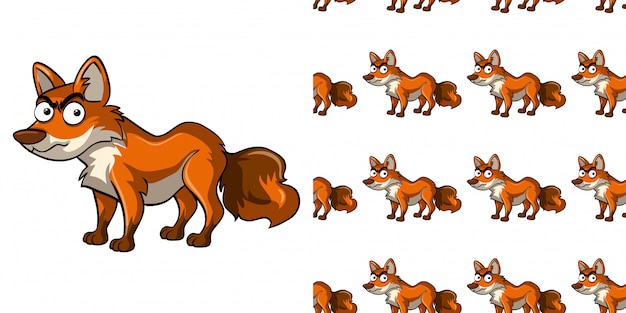 modèle sans couture avec le renard sauvage