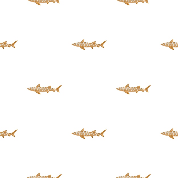 Modèle Sans Couture De Requin Léopard Dans Un Style Scandinave. Fond D'animaux Marins. Illustration Vectorielle Pour Enfants Imprimés Textiles Drôles, Tissus, Bannières, Arrière-plans Et Fonds D'écran.