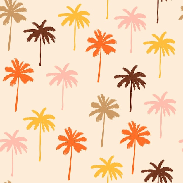 Vecteur modèle sans couture rétro d'été avec palmiers