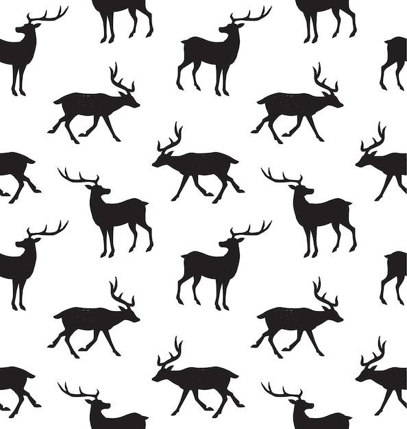 Modèle sans couture de silhouettes de cerfs