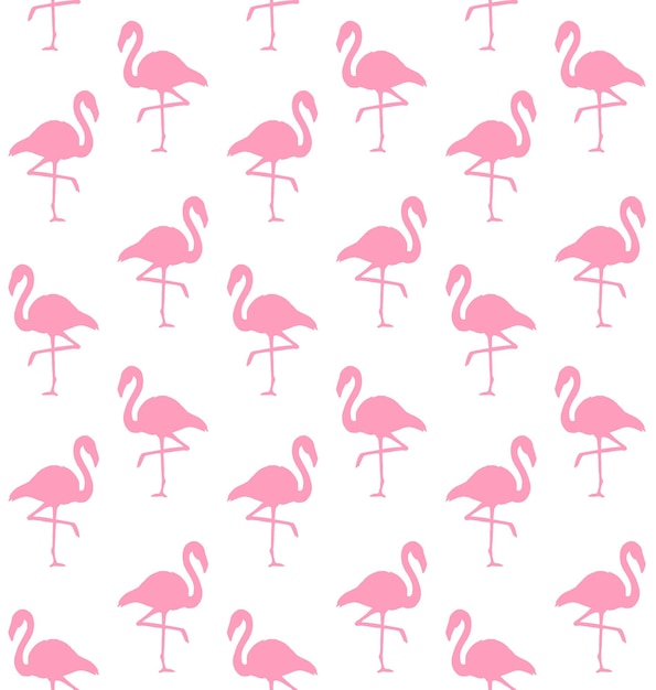 Modèle Sans Couture De Silhouettes De Flamants Roses