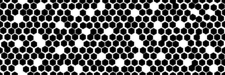 Vecteur modèle sans couture simple en nid d'abeille noir et blanc inégal avec des creux