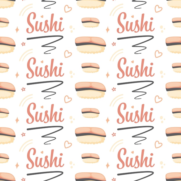 Modèle Sans Couture Avec Sushi Pour La Décoration