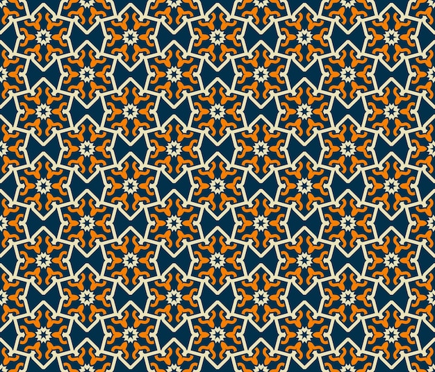 Vecteur modèle sans couture symétries décoratives ornement motif illustration vectorielle