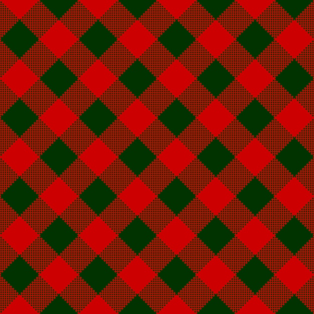 Modèle sans couture de textile diagonal check rouge vert