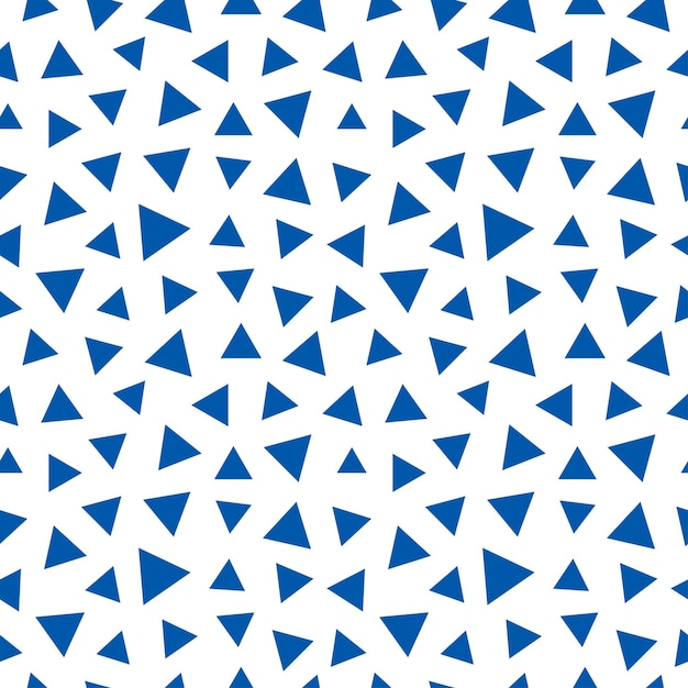 Modèle sans couture de triangles de couleur bleue avec fond blanc.