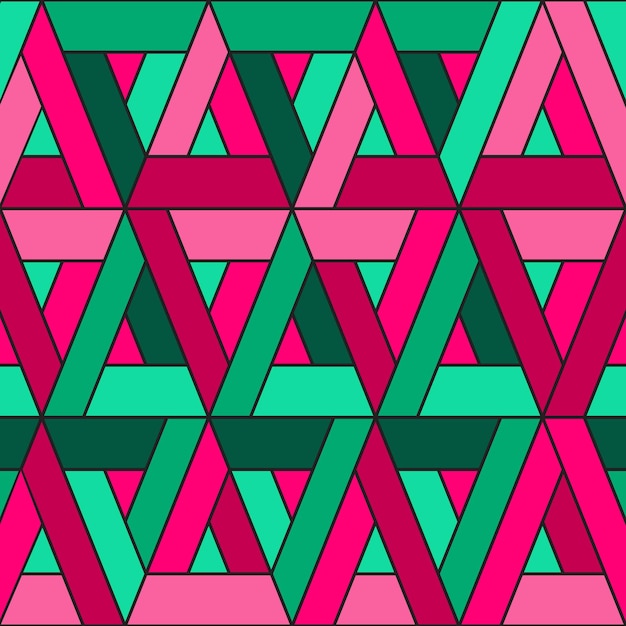 Vecteur modèle sans couture de triangles couleurs tendance menthe rose et aigue-marine