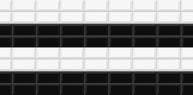 Modèle Sans Couture De Tuile De Métro Noir Et Blanc. Mur Avec Texture De Brique. Conception De Fond Géométrique De Vecteur