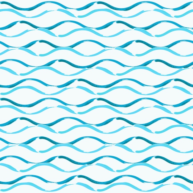 Modèle sans couture avec vagues de brosse dessinées à la main