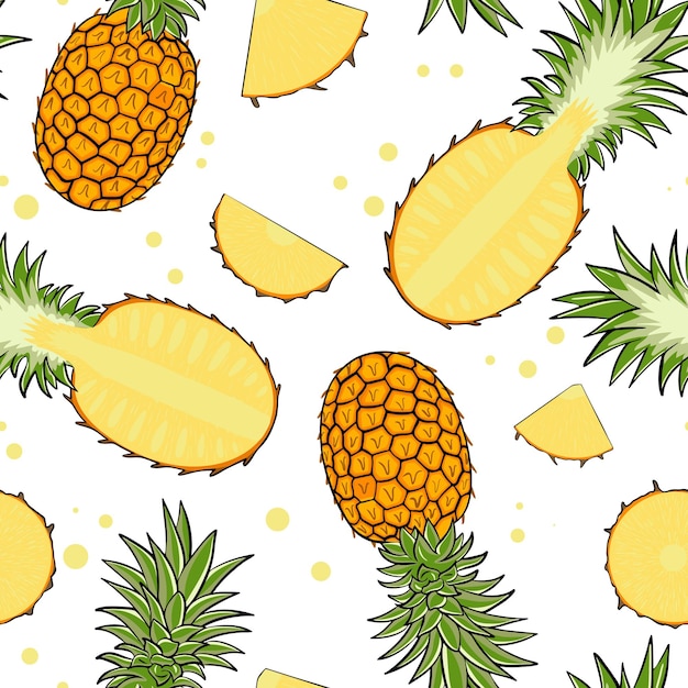 Modèle Sans Couture Avec Vecteur D'ananas