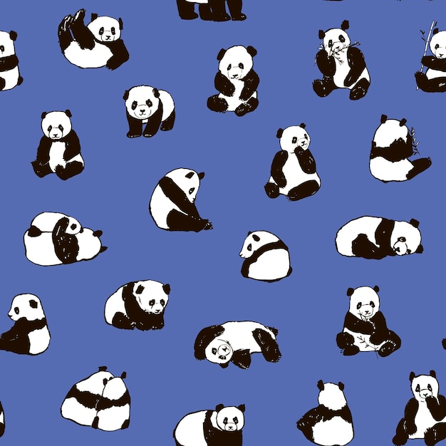 Modèle sans couture de vecteur animal asiatique panda