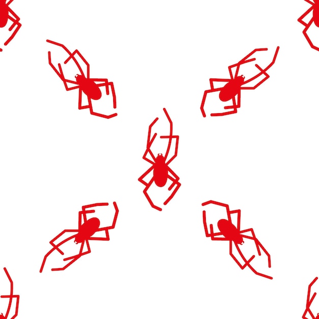Vecteur modèle sans couture de vecteur d'araignée sur fond blanc impression de motif d'insecte