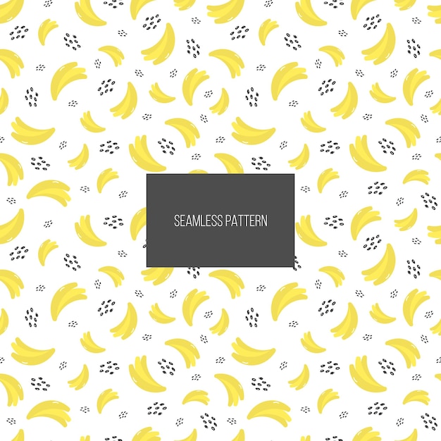 Modèle Sans Couture De Vecteur De Banane Fruits Dans Un Style De Dessin De Dessin Animé Scandinave Simple Illustration
