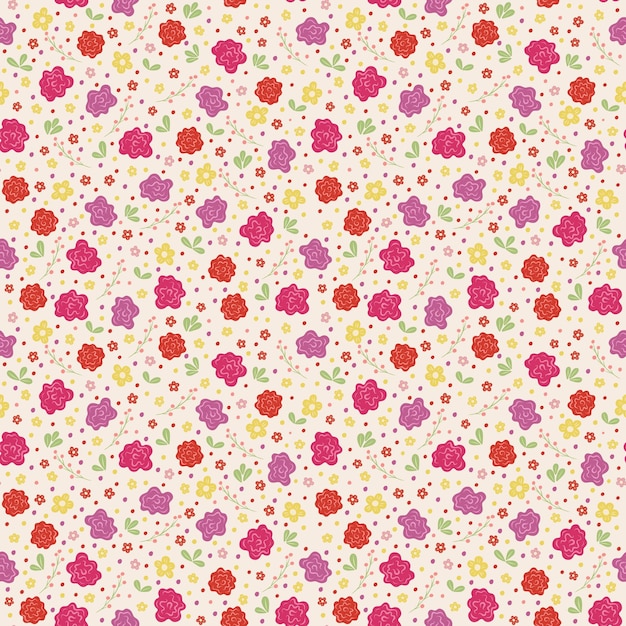 Modèle sans couture de vecteur avec des fleurs sauvages dans un style doodle