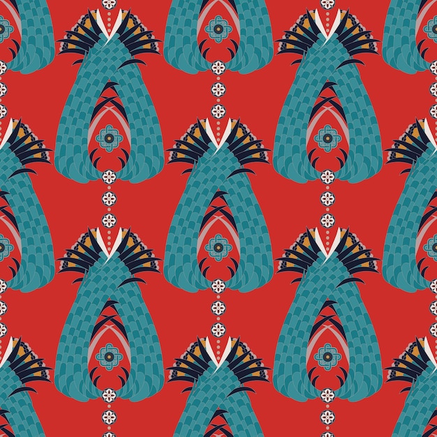 Modèle sans couture de vecteur ornemental Papier peint sans couture ethnique Toile de fond ornementale africaine Illustration géométrique vectorielle pour papier d'emballage tissu textile web