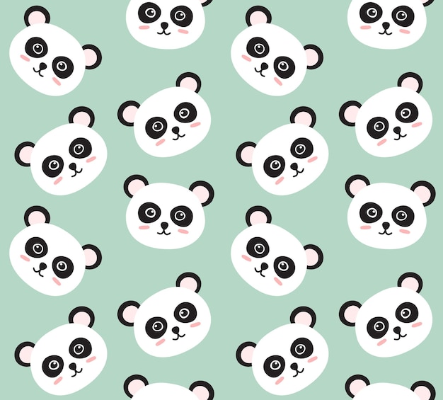 Modèle sans couture de vecteur de panda doodle