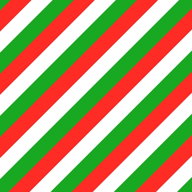 Modèle Sans Couture De Vecteur Rayures Diagonales Rouge Vert Et Blanc