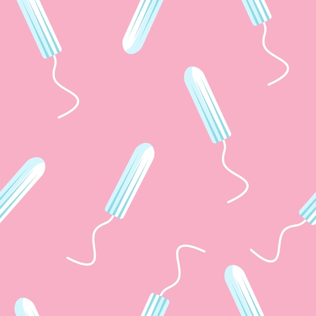 Modèle Sans Couture De Vecteur De Tampon Menstruel Blanc