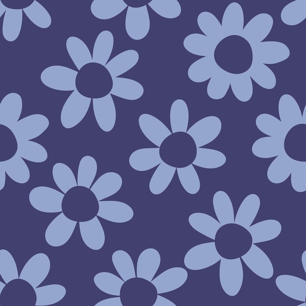 Modèle sans couture violet avec fleur bleue.