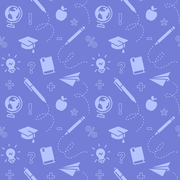 Modèle scolaire monochrome avec des éléments éducatifs