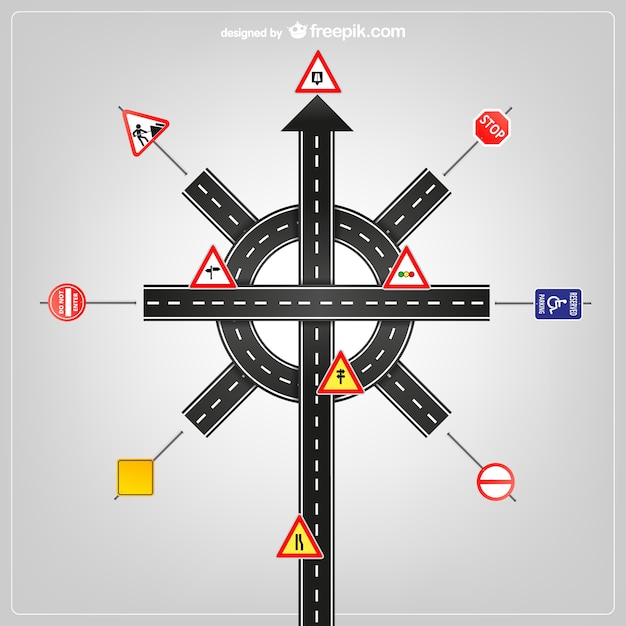 Modèle De Signalisation Routière Vecteur