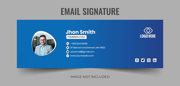 Modèle de signature de courrier électronique ou conception de couverture Facebook