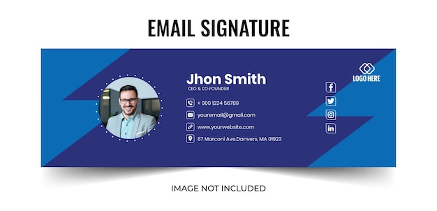 Modèle de signature de courrier électronique ou conception de couverture Facebook
