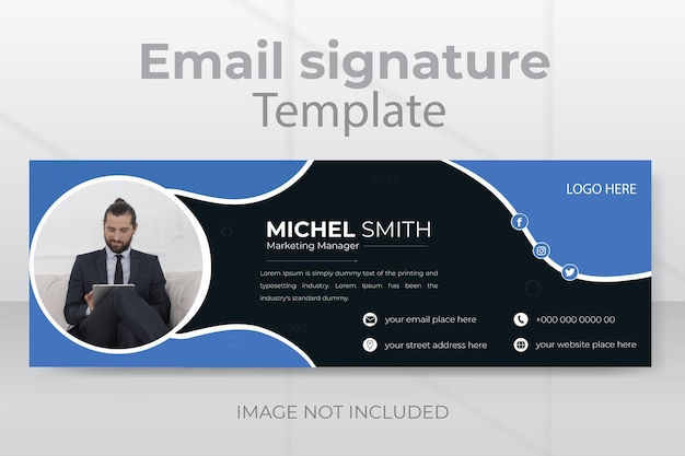 Modèle de signature d'e-mail ou conception de couverture de médias sociaux personnelle minimaliste