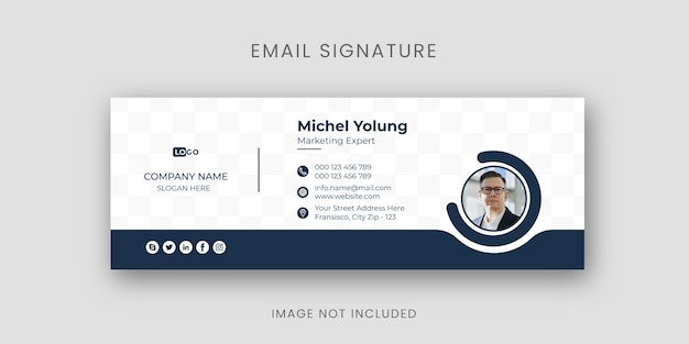 Modèle De Signature D'e-mail Ou Conception De Pied De Page D'e-mail Et Conception De Couverture De Médias Sociaux