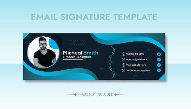 Modèle De Signature D'e-mail Créatif Ou Conception De Pied De Page D'e-mail