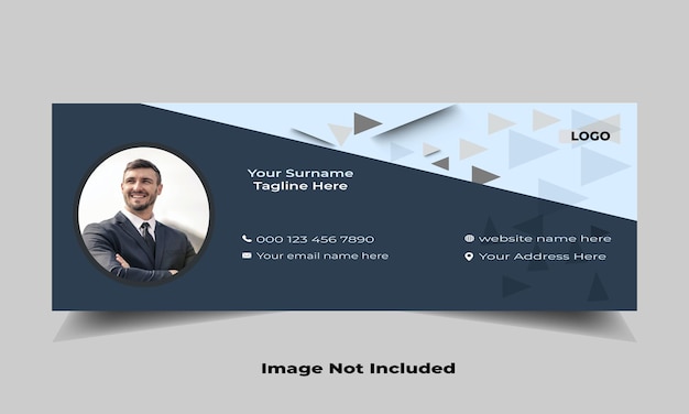 Modèle De Signature D'e-mail élégant Moderne Et Déférent D'entreprise Avec Lieu De Photo De L'auteur