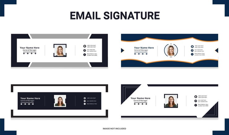Vecteur modèle de signature d'e-mail minimaliste design signature d'e-mail moderne d'entreprise
