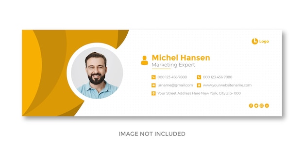 Modèle De Signature D'e-mail Ou Pied De Page D'e-mail Et Conception De Couverture Facebook De Médias Sociaux Personnels Vecteur Gratuit