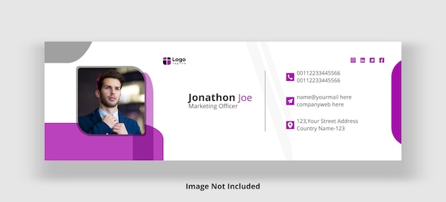 Modèle De Signature D'e-mail Ou Pied De Page D'e-mail Et Conception De Couverture De Médias Sociaux Personnels