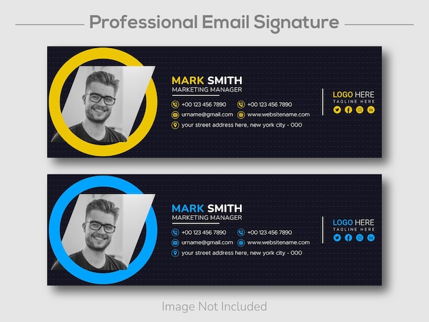 Modèle De Signature D'e-mail Ou Pied De Page D'e-mail Et Conception De Couverture De Médias Sociaux Personnels