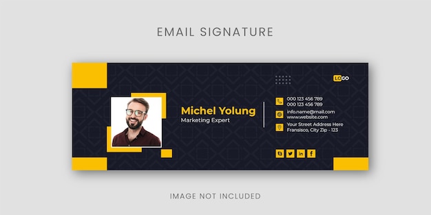 Modèle De Signature D'e-mail Ou Pied De Page D'e-mail Et Conception De Couverture De Médias Sociaux