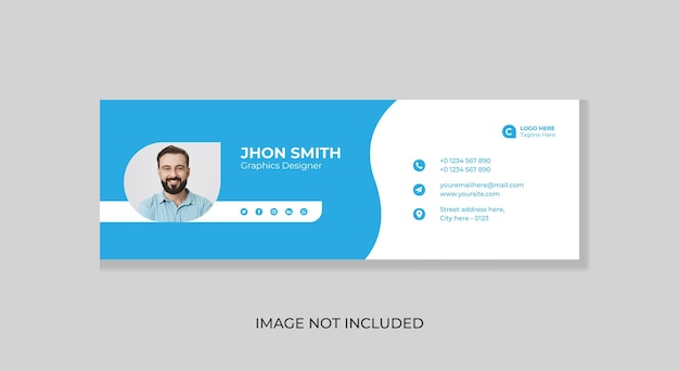Modèle De Signature D'e-mail Ou Pied De Page D'e-mail Et Conception De Modèle De Couverture Facebook Moderne Personnel
