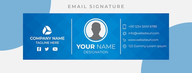 Vecteur modèle de signature e-mail professionnel élégant propre simple minimaliste moderne et de luxe