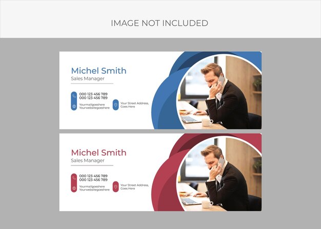 Modèle De Signature D'e-mail Vectoriel Ou Pied De Page D'e-mail Et Conception De Couverture Personnelle Pour Les Médias Sociaux