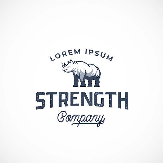 Modèle De Signe, De Symbole Ou De Logo Abstrait De Strength Company Rhino.