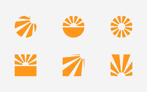 Modèle simple moderne de conception de logo soleil