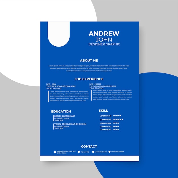 Modèle simple et moderne pour le curriculum ou le CV