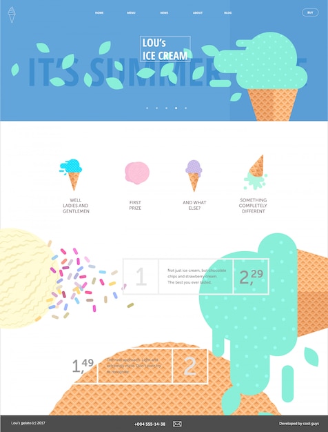 Modèle de site Web de crème glacée