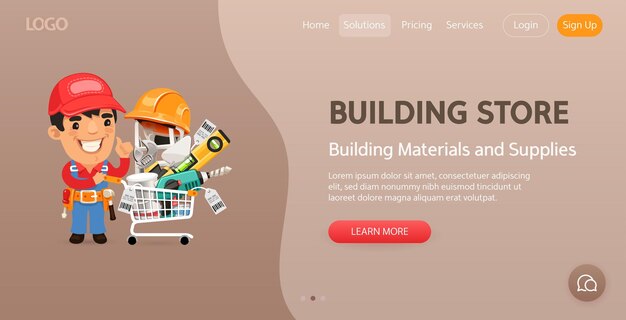 Modèle De Site Web De Magasin De Construction