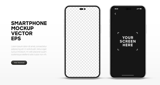 Modèle de smartphone 3D de haute qualité avec différents angles et arrière-plan isolé pour afficher l'application mobile