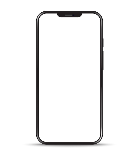 Modèle de smartphone moderne à encoche réaliste