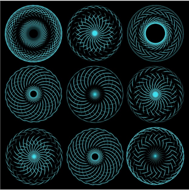 Modèle de spirographe d'éléments de conception ronde.