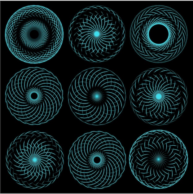 Modèle De Spirographe D'éléments De Conception Ronde.