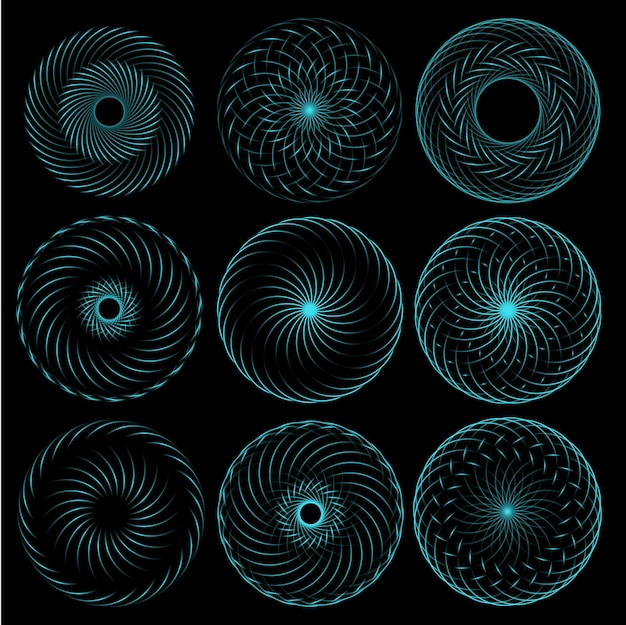Modèle de spirographe d'éléments de conception ronde.